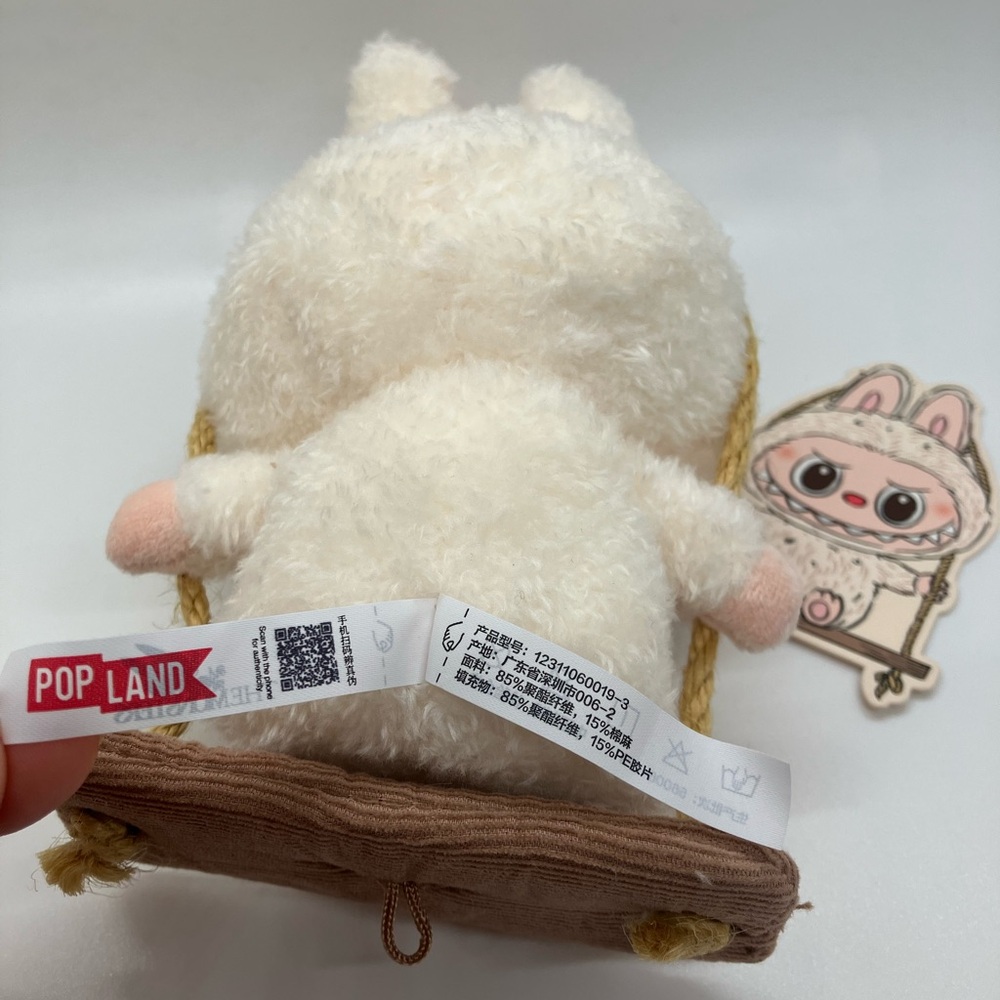WHITE Pop Mart Pop Land Exclusive Timber Workshop Labubu Plush on Swing - Picture 6 of 16